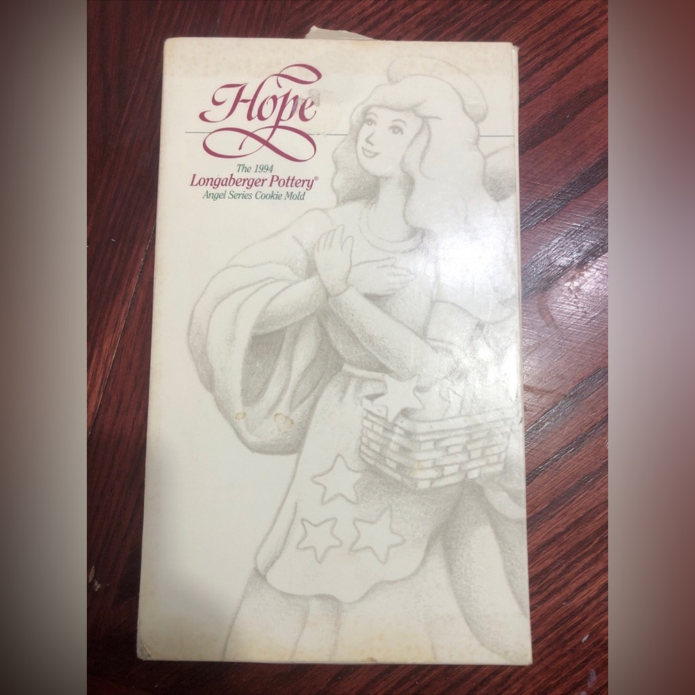 Longaberger Pottery Angel Series Cookie Mold Hope 1994. Discontinued piece